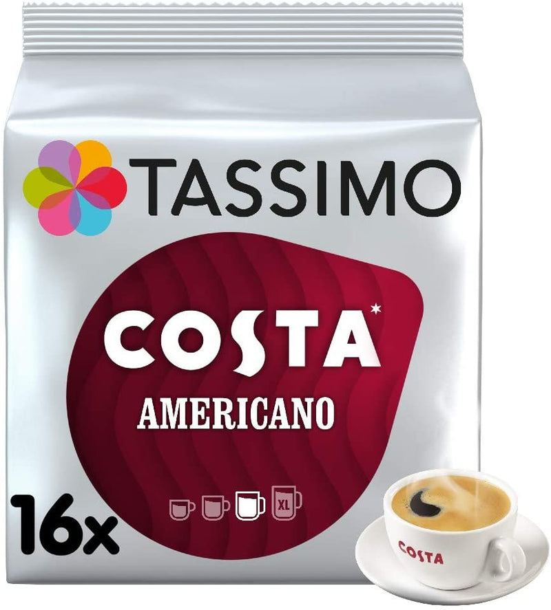 Tassimo Costa Americano Coffee Pods (Pack of 5, Total of 80 Coffee Capsules)