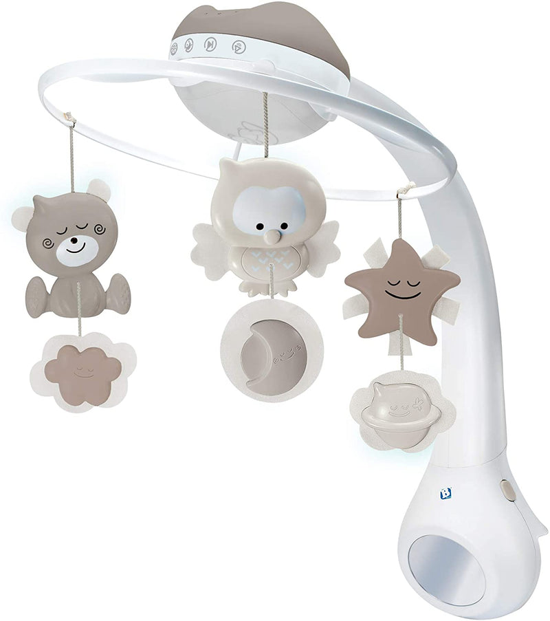 INFANTINO 3 in 1 Projector Musical Mobile - table and cot light and projector, with wake up mode, complete with 6 melodies and 4 nature sounds