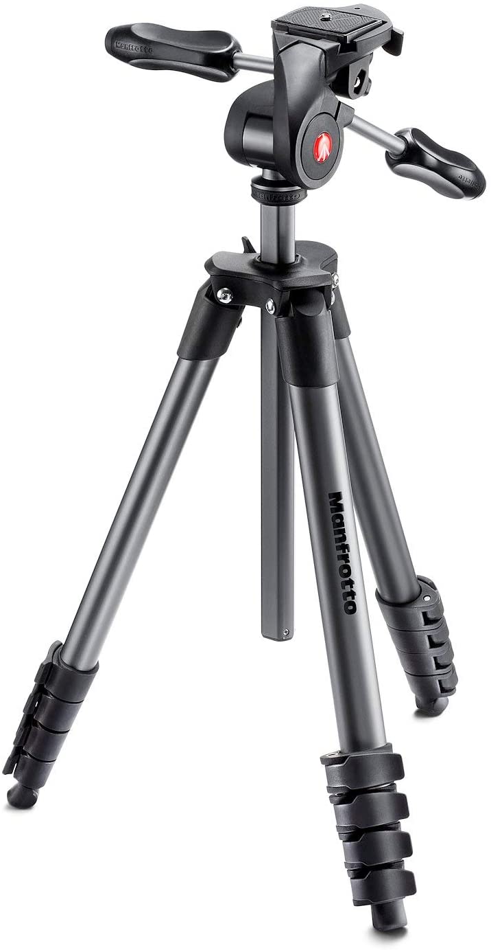 Manfrotto Compact Advanced Aluminium Tripod with 3 Way Head, Black