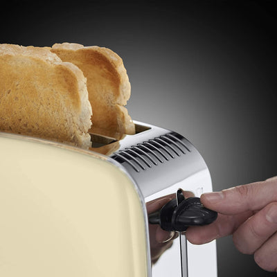 Russell Hobbs 23334 Stainless Steel 2 Slice Toaster, Cream