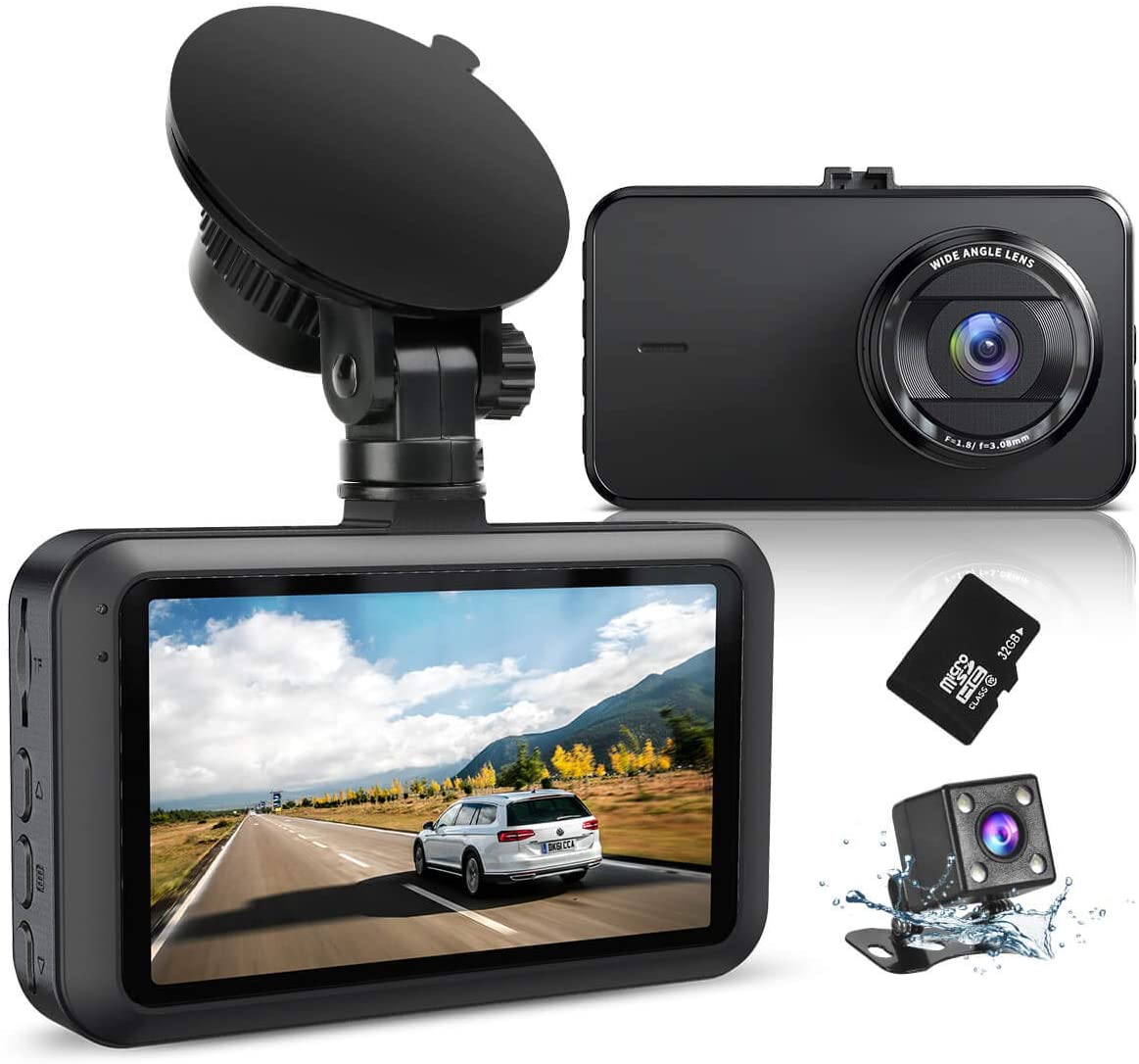 Dash Cam Front and Rear with SD Card FHD 1080P 3”IPS Screen Dual Camer –  Infyniti Home