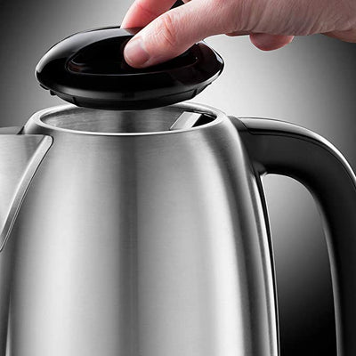 Russell Hobbs 23910 Adventure Brushed Stainless Steel Electric Kettle, Open Handle, 3000 W, 1.7 Litre, Brushed Steel [Energy Class A]