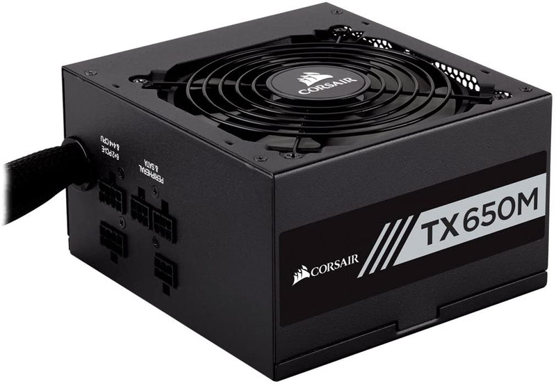 Corsair TX-M Series 650 Watt 80 Plus Gold Certified PSU (UK) Hybrid Modular Power Supply Unit - Black