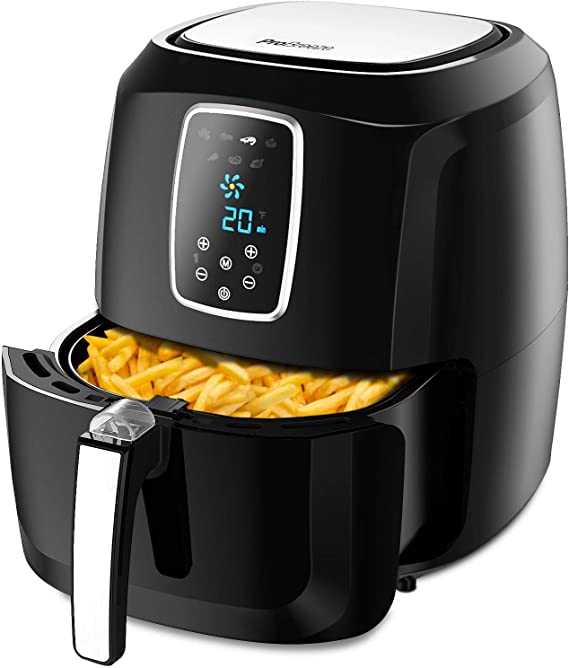 Pro Breeze 5.5L Air Fryer - XXL 1800W Air Fryer with Digital Display, Timer & Adjustable Temperature Control for Healthy Oil Free & Low Fat Cooking