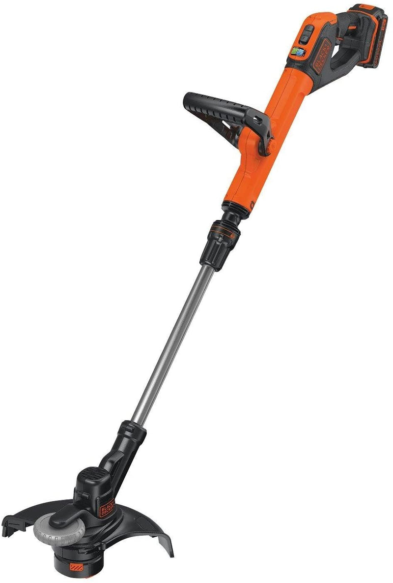 BLACK+DECKER String Grass Trimmer, Cordless 28 cm. 2.0Ah Lithium Ion Battery, Orange, STC1820PC-GB