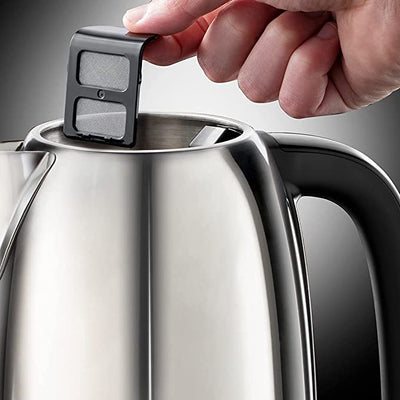 Russell Hobbs 23911 Adventure Polished Stainless Steel Electric Kettle Open Handle, 3000 W, 1.7 Litre