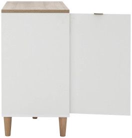 Alma Compact Sideboard with Door and Drawers - White and Oak