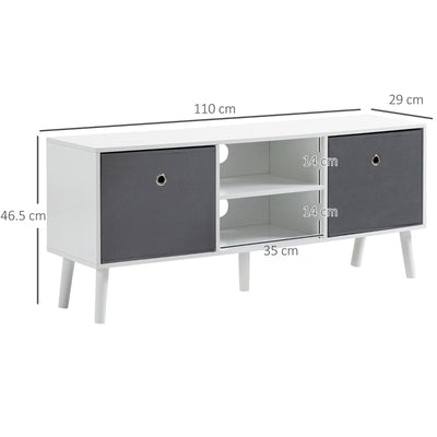 TV Unit With Storage For TVs Up 50'' - White Grey