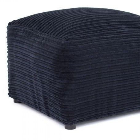 Porto Jumbo Cord Footstool - Black