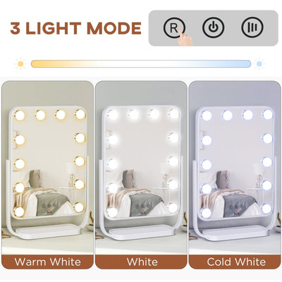 Hollywood Makeup Mirror With LED Lights, White