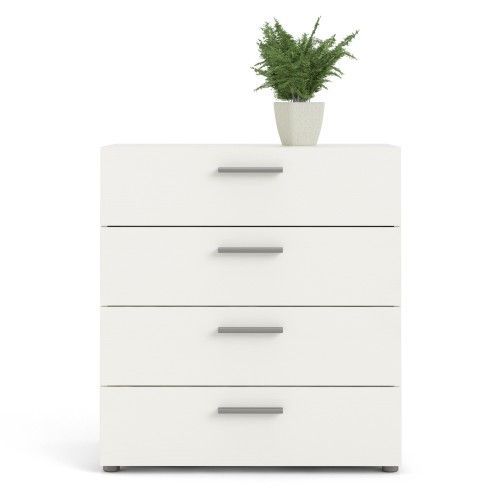 Nottingham High Quality Laminated 4 Drawers Chest - White Woodgrain