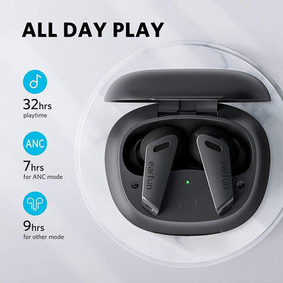 EarFun Air Pro Active Noise Cancelling Earbuds, Wireless Bluetooth Earphones with 6 Mics ENC Clear Call, Fast USB-C Charge, 32Hrs, Deep Bass