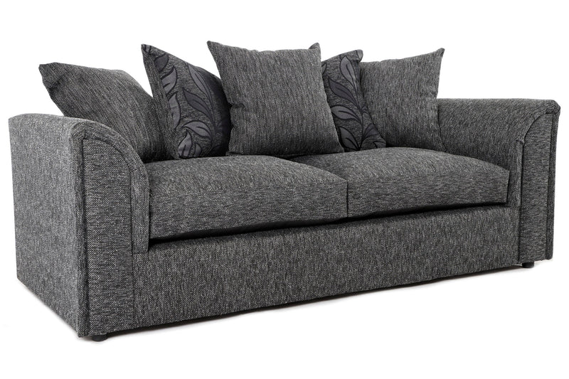 Byron 3 Seater Sofa - Black Dundee