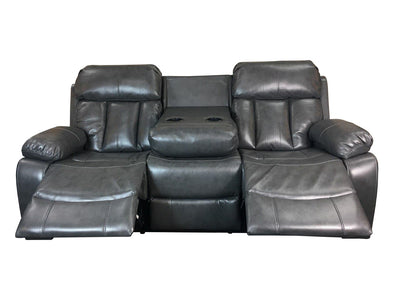 VANCOUVER Recliner 3 seat Sofa in Leather Air - Dark Grey