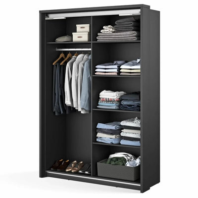 Somerton 2 Door Sliding Wardrobe - Black and Wenge