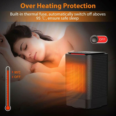 Electric Ceramic Oscillating Space Heater - Black