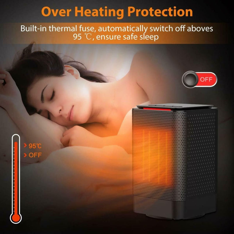 Electric Ceramic Oscillating Space Heater - Black