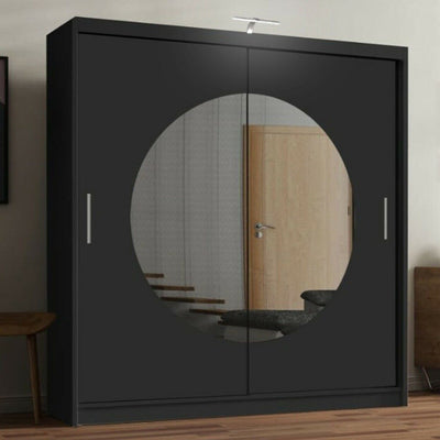 Moon Sliding Door Wardrobe - White, Grey, Black