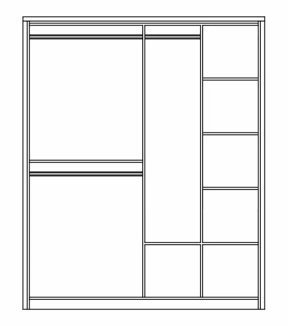 Barse 2 Door Mirrored Sliding Wardrobe 180cm - Oak, White, Grey