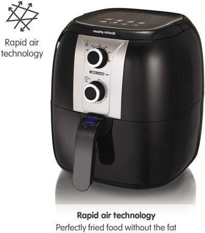 Morphy Richards 480003 Health - Air Fryer, Plastic, 1400 W, 3 Liters, Black