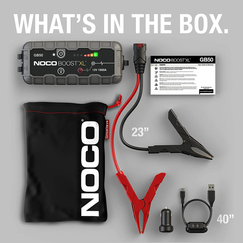 NOCO Boost XL GB50 1500A 12V 35Wh UltraSafe Portable Lithium Jump Starter, Car Battery Booster & Jump Leads for 7.0 L Petrol and 4.5 L Diesel Engines