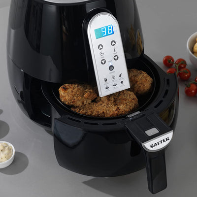 Salter EK2559AMZ XL Hot Air Fryer with Non-Stick Basket, Digital LED Display, Adjustable Temperature, 60 Minute Timer, Oil Free, 4.5 L, 1500 W, Black