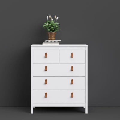 Barcelona Chest 3+2 drawers in White - White