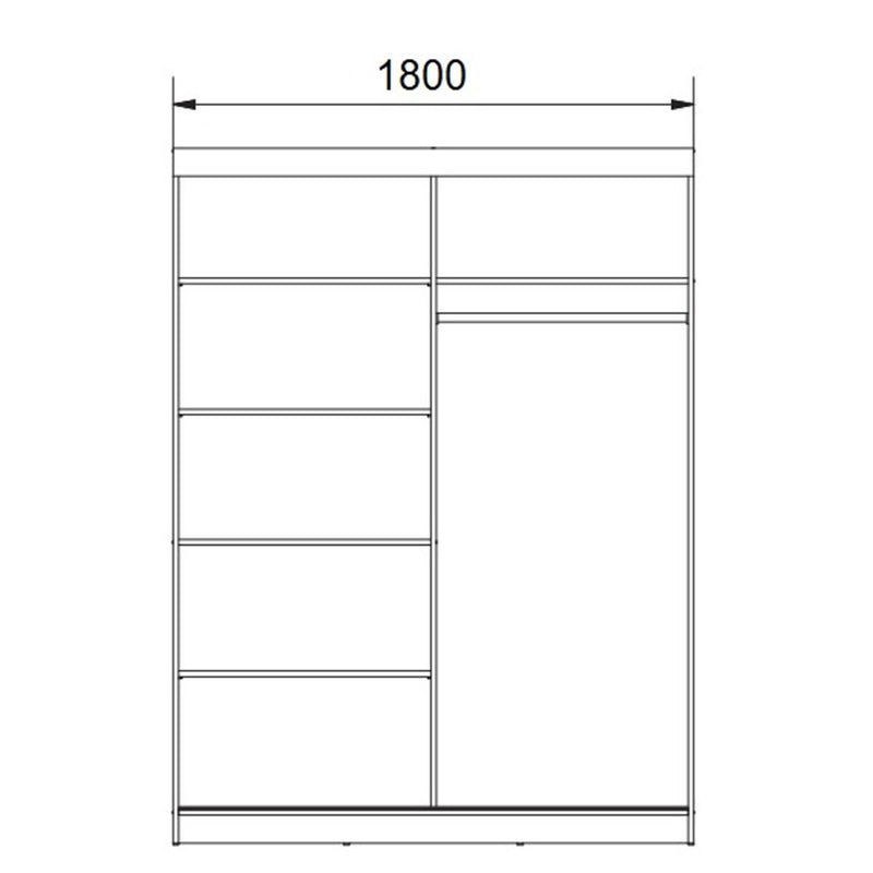 Infinite High Gloss Sliding Door Wardrobe - White, Black