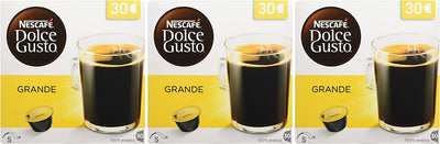 Nescafe Dolce Gusto Grande Coffee Pods (Pack of 3, Total 90 Capsules)