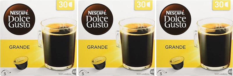 Nescafe Dolce Gusto Grande Coffee Pods (Pack of 3, Total 90 Capsules)