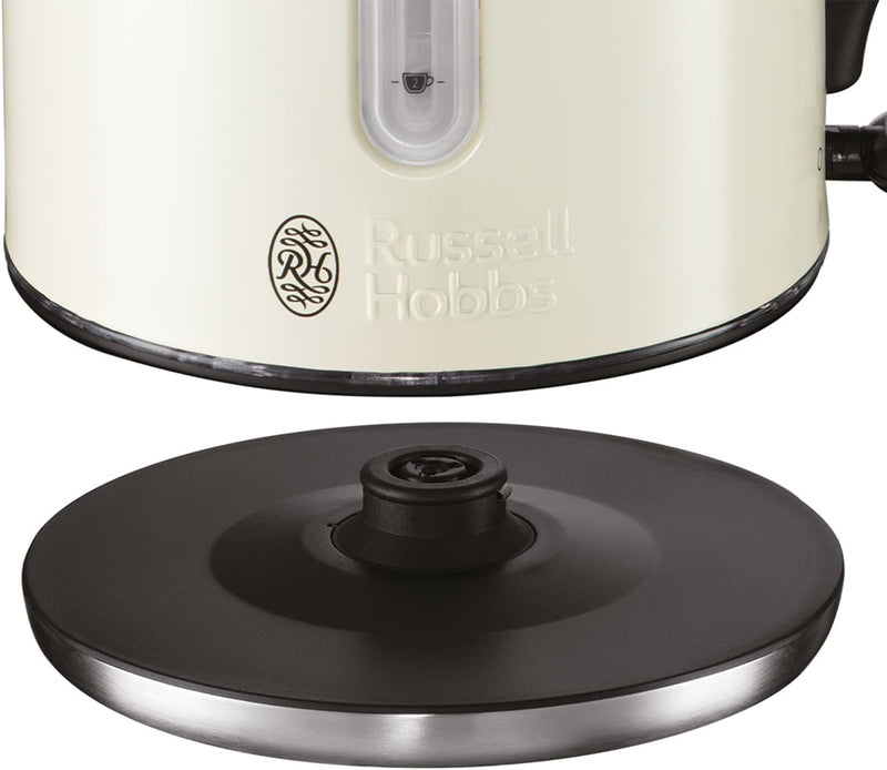 Russell Hobbs 20461 Quiet Boil Kettle, Cream, 3000W, 1.7 Litres [Energy Class A]