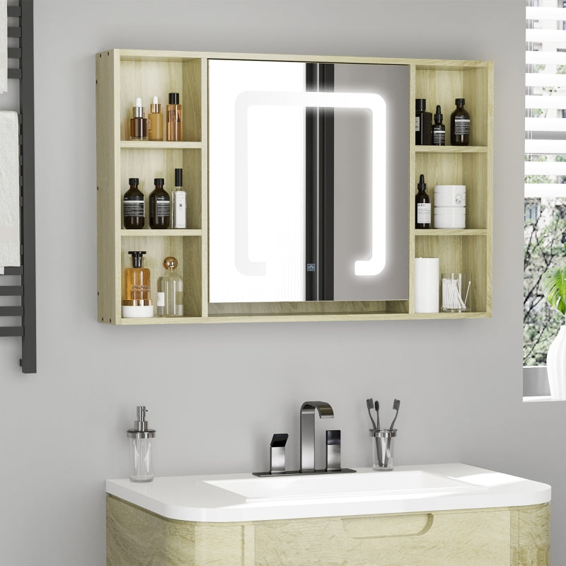 LED Bathroom Mirror Cabinet, Natural