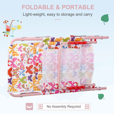 Children's Adjustable Lounger - Patterned Pink