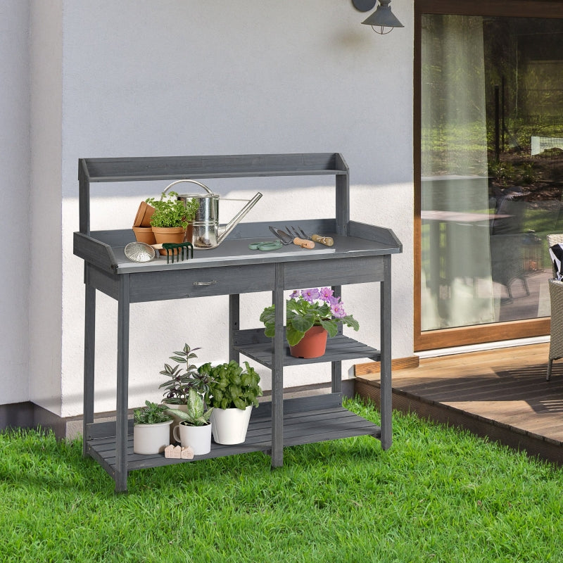 Garden Potting Table Wooden Workstation