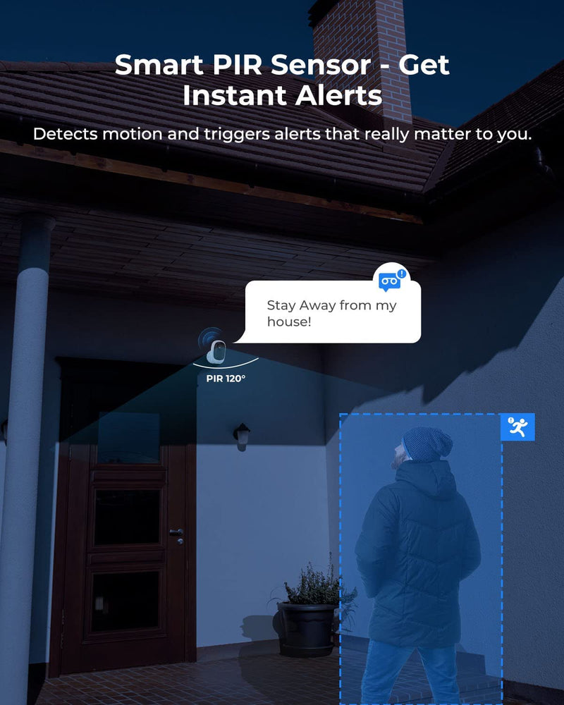 Reolink Security Camera Outdoor Wireless, Argus 2E + Solar Panel, Wifi Camera 1080P Night Vision, 2-Way Audio, PIR Motion Detection