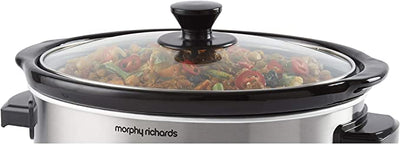 Morphy Richards 461013 6.5 Litre Ceramic Slow Cooker, One-Pot Solution, Silver