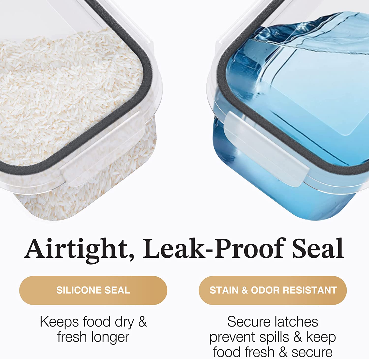 Food Storage Leak Proof Containers with Airtight Lid Set of 4 Extra Large  6.5L