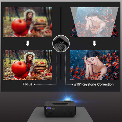 Vili Nice 6000 Lux WiFi Projector, Bluetooth Mini Projector with Synchronize Smartphone Screen
