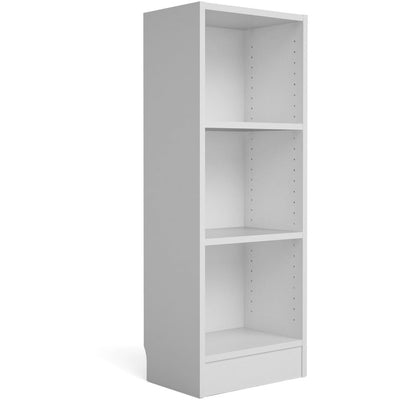 Bassett White Low Narrow Bookcase With 2 Shelves