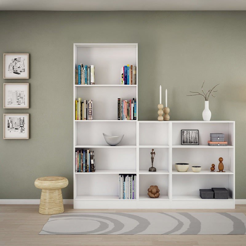 Bassett White Low Narrow Bookcase With 2 Shelves