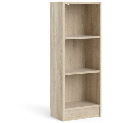 Bassett Oak Low Narrow Bookcase With 2 Shelves