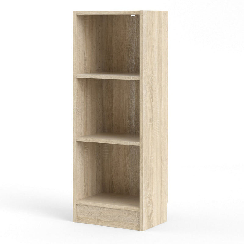 Bassett Oak Low Narrow Bookcase With 2 Shelves