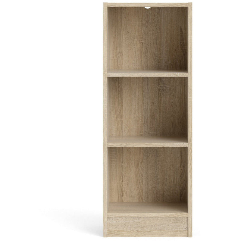 Bassett Oak Low Narrow Bookcase With 2 Shelves