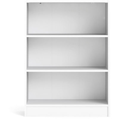 Bassett White Low Wide Bookcase With 2 Shelves