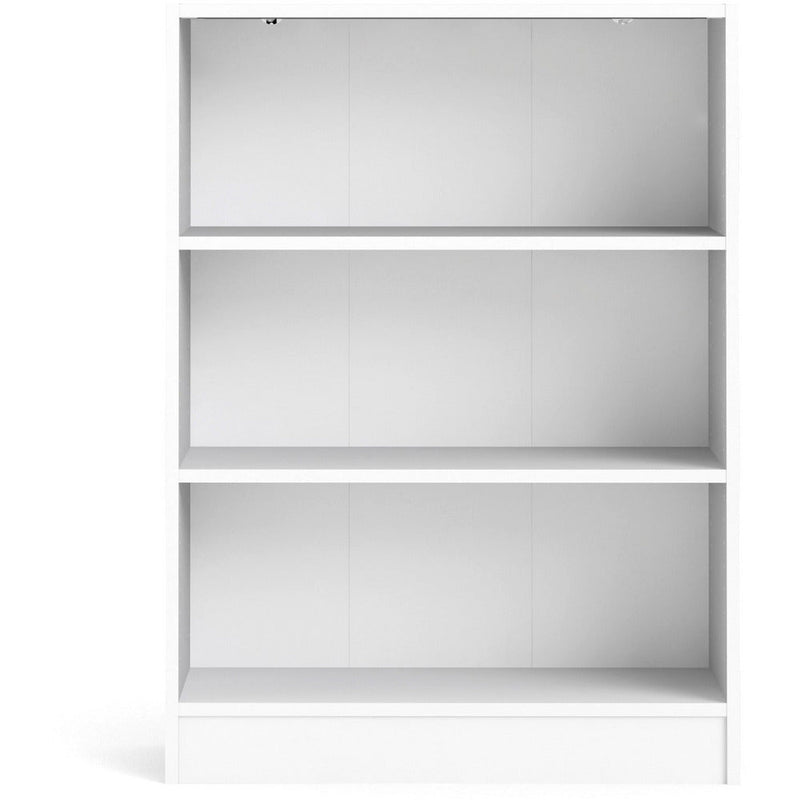 Bassett White Low Wide Bookcase With 2 Shelves