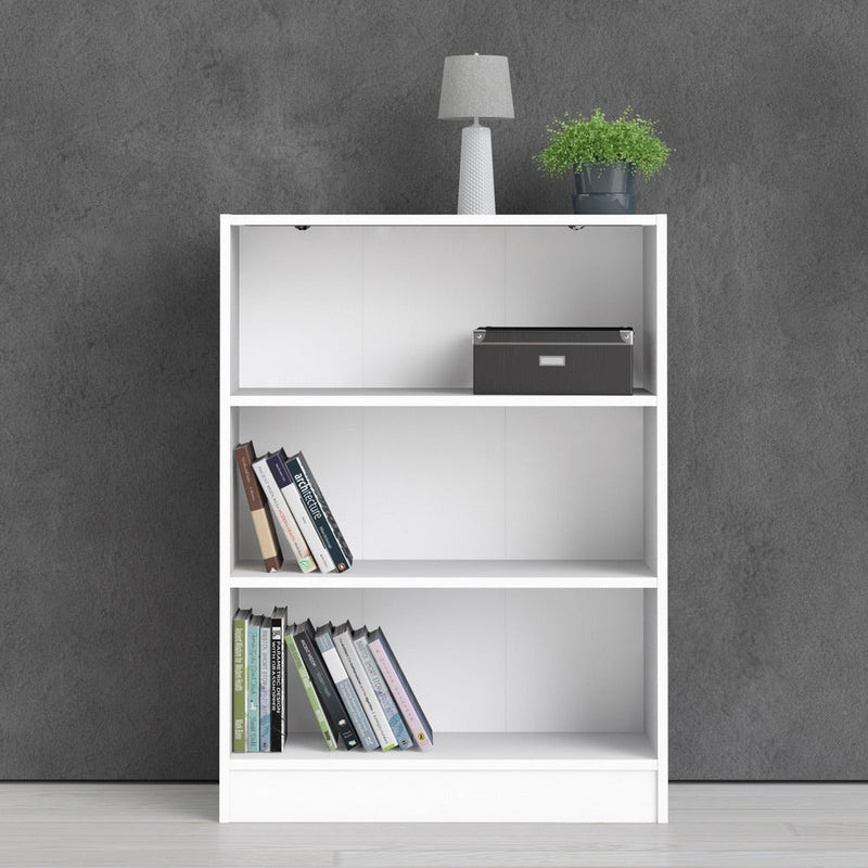 Bassett White Low Wide Bookcase With 2 Shelves