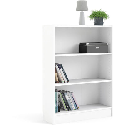 Bassett White Low Wide Bookcase With 2 Shelves