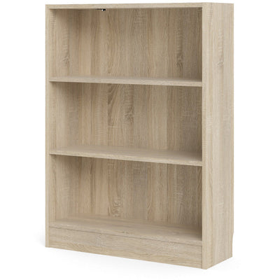 Bassett Oak Low Wide Bookcase With 2 Shelves