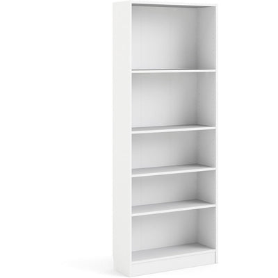 Bassett White Tall Wide Narrow Bookcase With 4 Shelves