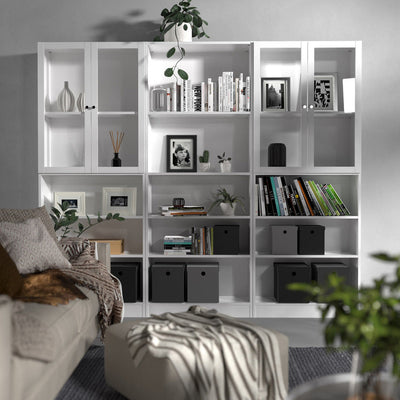 Bassett White Low Wide Bookcase With 2 Shelves